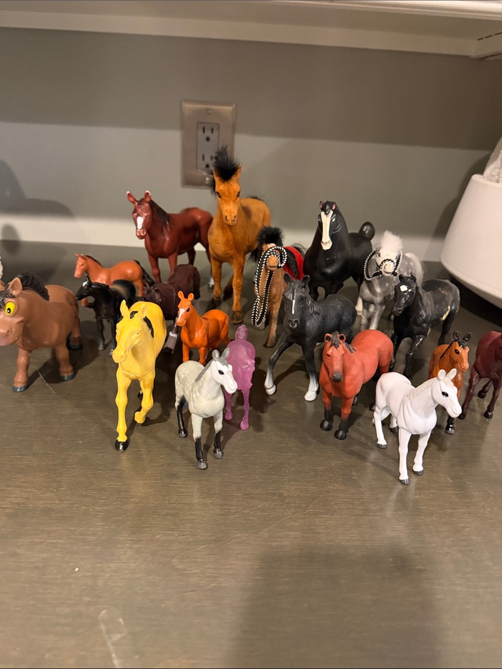 Plastic toy horses